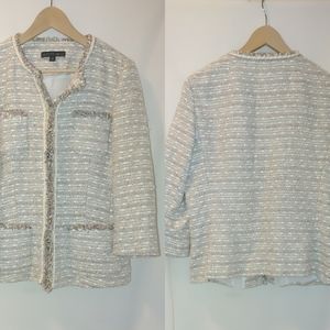 Lafayette 148 Blazer Evening Jacket Tweed Metallic